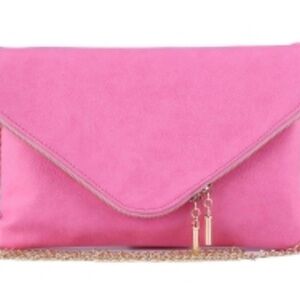 Envelope Pink and gold clutch /crossbody bag NWT